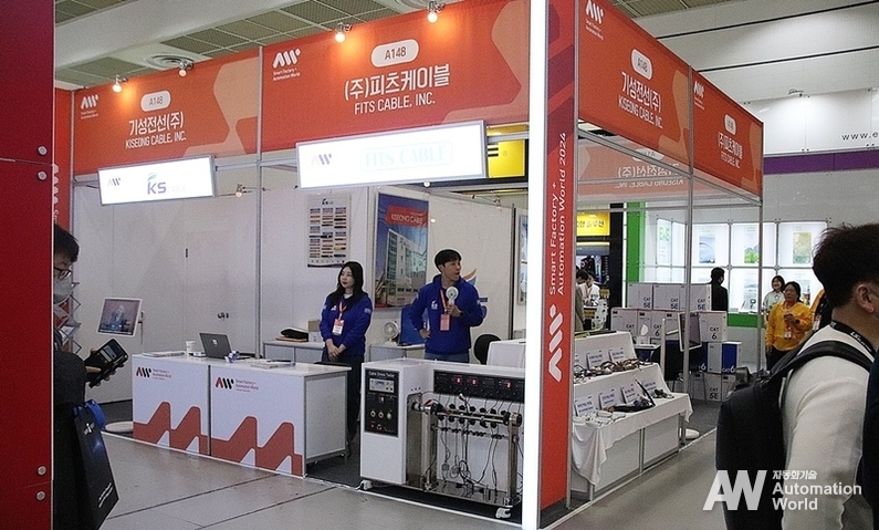 기성전선 전시부스는 2024 스마트공장·자동화산업전 전시장 A홀에 위치했다. 