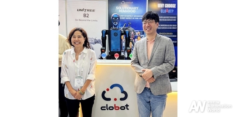 오혜진 미국 카네기멜런대학교(Carnegie Mellon University) 로보틱스학과 교수(좌)와 이창구 클로봇 대표이사(우)가 지난달 30일 열린 국제 로봇 학회 ''제24회 휴머노이드 로봇 국제학술대회(Humanoids 2025)'에서 협력 의지를 다지고 있다. (출처 : 클로봇)